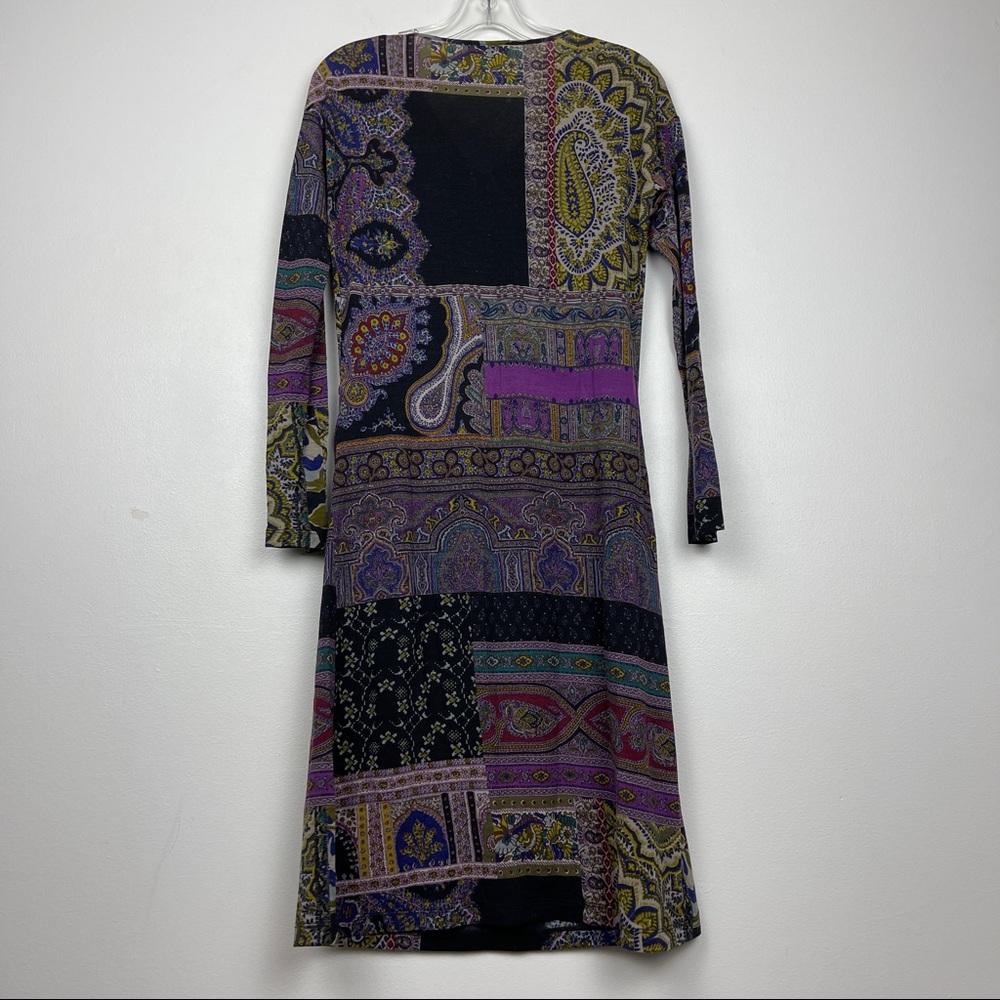ETRO Paisley Printed Half Sleeve Wool Blend Dress - Picture 7 of 8